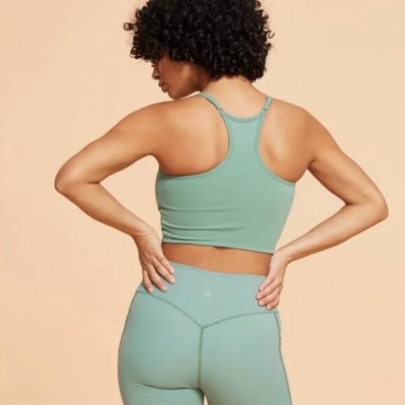 Blogilates FULL SET Corset Crop Bralette AND Crisscross Flare Leggings - Green - Picture 3 of 12